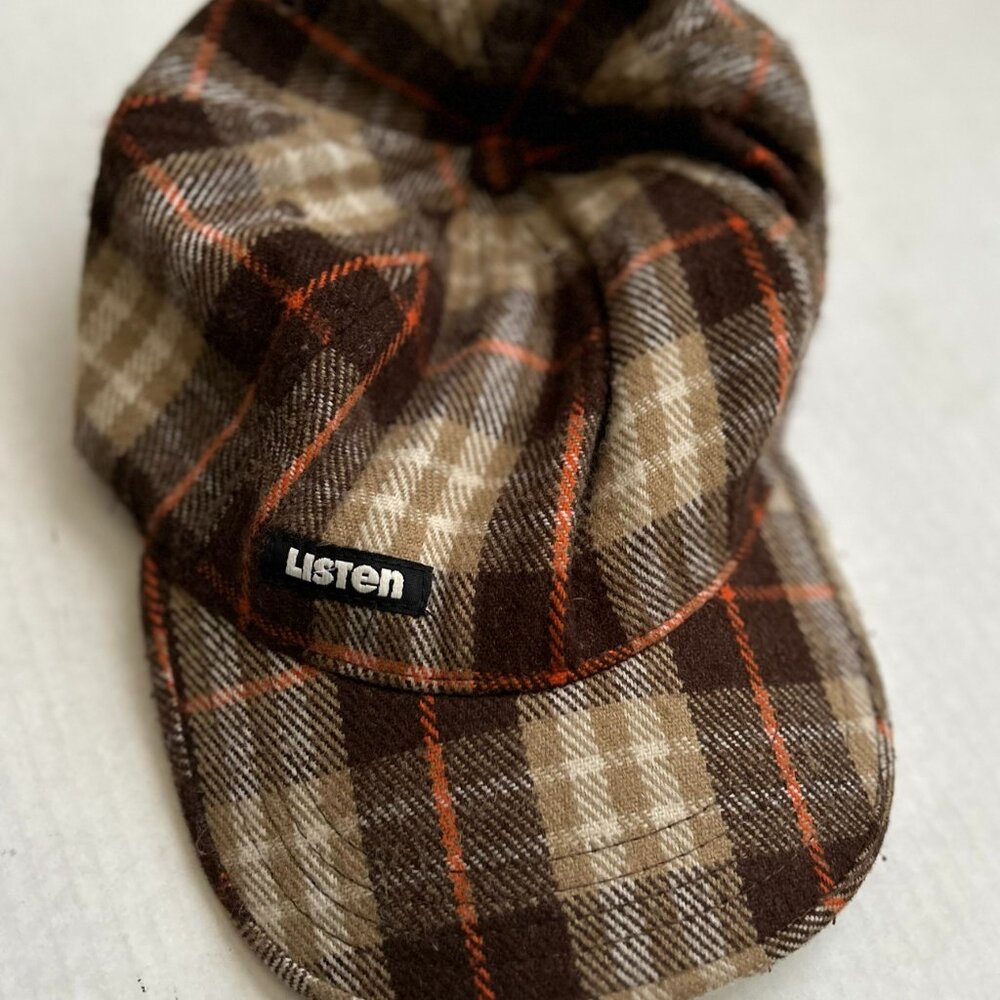Listen Brand Classic BritishTweed Plaid Flat Cap